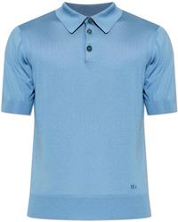 Dolce & Gabbana - Silk Polo Shirt With Embroidered Logo - Lyst