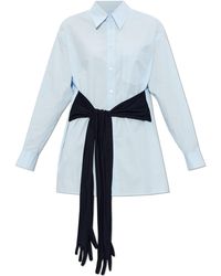 MM6 by Maison Margiela - Shirt With Decorative Tie - Lyst