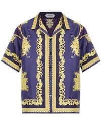 Versace - Silk Shirt With "New Barocco" Print - Lyst