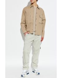 Stone Island - Denim Jacket With Logo Patch - Lyst