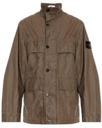 Stone Island - Jacket With Logo Patch - Lyst