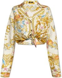 Versace - Short Shirt With "Underwater Barocco" Print - Lyst
