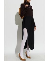 Jil Sander - Wool Midi Skirt With Side Slit - Lyst