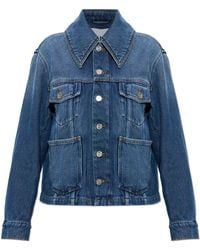 Ganni - Denim Jacket With Pockets - Lyst