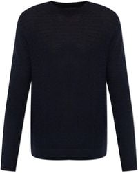 Emporio Armani - Wool Sweater With A Crew Neck - Lyst
