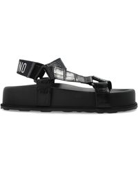 Moschino - Leather Platform Sandals - Lyst