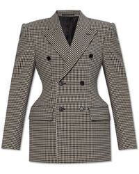 Balenciaga - Double-Breasted Blazer With "Houndstooth" Pattern - Lyst