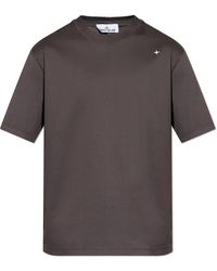 Stone Island - T-Shirt With Embroidered Logo - Lyst