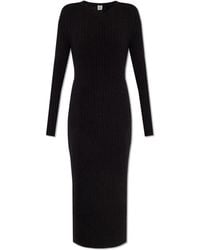 Totême - Ribbed Dress With Long Sleeves, - Lyst
