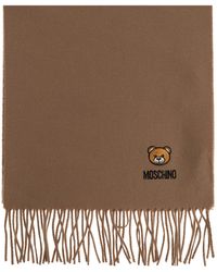 Moschino - Wool Scarf With Logo - Lyst