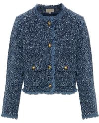 MICHAEL Michael Kors - Tweed Blazer With Raw-Edge Finish - Lyst