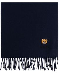 Moschino - Wool Scarf With Logo - Lyst