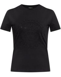 Versace - T-Shirt With Crystals - Lyst