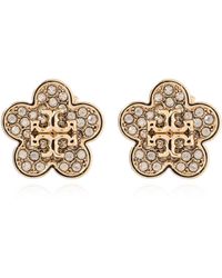Tory Burch - Earrings With Shimmering Crystals - Lyst