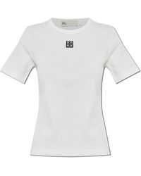 Tory Burch - Ribbed Top With Logo Patch - Lyst