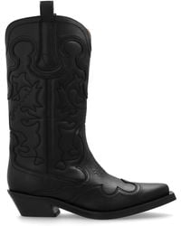 Ganni - Cowboy Boots With A Pattern, - Lyst