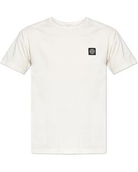 Stone Island - T-Shirt With Logo Patch - Lyst