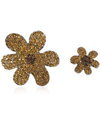 Marni - Two Asymmetric Pins With Shimmering Crystals - Lyst