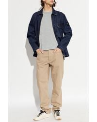 Stone Island - Denim Jacket With Logo Patch - Lyst