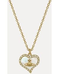 Vivienne Westwood - Petra Pendant Necklace Gold-white-pearl-tint-mop-white-crystal Gold-white-pearl-tint-mop-white-crystal Women - Lyst