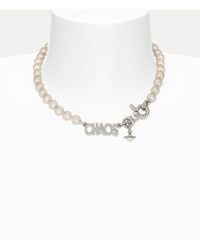Vivienne Westwood - Chaos Pearl Necklace Cubic Zirconia Glass Pearls - Lyst