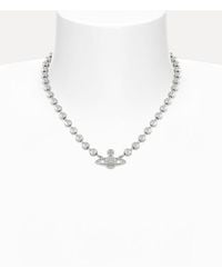 Vivienne Westwood - Thames Mini Bas Relief Choker Cubic Zirconia - Lyst