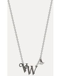 Vivienne Westwood - Vw Pendant Necklace Cubic Zirconia - Lyst