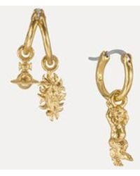 Vivienne Westwood - Mini Charms Hoop Earrings Swarovski Crystals - Lyst