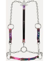 Vivienne Westwood - Chain Harness Saffiano Printed Candy-tartan S Unisex - Lyst