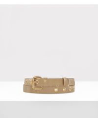 Vivienne Westwood - Carolina Belt Gold-nebbia-beige-leather Brass Unisex - Lyst