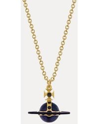 Vivienne Westwood - Tiny Original Orb Pendant Necklace Goldpurple Bluepurple-Enamel-Berry-Bluecz-Jet-Crystal Brass - Lyst