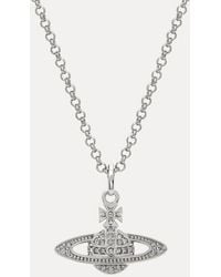 Vivienne Westwood - Mini Bas Relief Orb Pendant Necklace Cubic Zirconia - Lyst