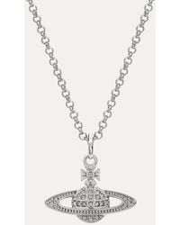 Vivienne Westwood - Mini Bas Relief Orb Pendant Necklace Cubic Zirconia - Lyst