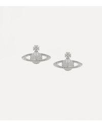 Vivienne Westwood - Mini Bas Relief Earrings Cubic Zirconia - Lyst