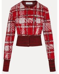 Vivienne Westwood - Scribble Check Cardigan Wool Viscose Blend - Lyst