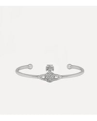 Vivienne Westwood - Grace Bas Relief Open Bangle Cubic Zirconia - Lyst