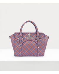 Vivienne Westwood - Betty Medium Handbag Polyurethane / Polyester / Cotton Blue-orange-tartan - Lyst