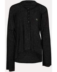 Vivienne Westwood - Long Sleeve Squiggle Henley Wool Jersey - Lyst