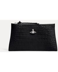 Vivienne Westwood - Small Flat Zip Clutch Emboss Croc Leather - Lyst