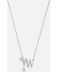 Vivienne Westwood - Vw Pendant Necklace Cubic Zirconia - Lyst