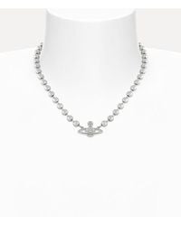 Vivienne Westwood - Thames Mini Bas Relief Choker Cubic Zirconia - Lyst