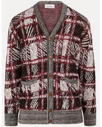 Vivienne Westwood - Scribble Check Cardigan Wool Viscose Blend - Lyst