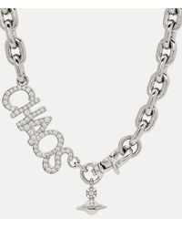 Vivienne Westwood - Chaos Large Necklace Cubic Zirconia Glass Pearls - Lyst