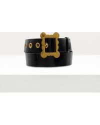 Vivienne Westwood - Slim Wide Frame Buckle Belt Shiny Leather - Lyst