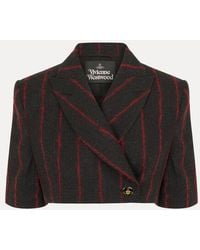 Vivienne Westwood - Cut Off One Button Jacket Brushed Hair Stripe - Lyst