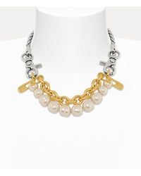 Vivienne Westwood - Claude Large Necklace Platinum-gold-creamrose-pearl Platinum-gold-creamrose-pearl Women - Lyst