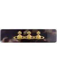 Vivienne Westwood - Elizaveta Barrette Gold-dark-brown-havana-acetate Brass Women - Lyst