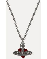 Vivienne Westwood - Diamante Heart Pendant Necklace - Lyst