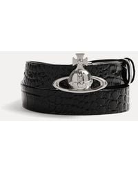 Vivienne Westwood - Orb Buckle Belt Emboss Croc Leather - Lyst