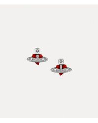 Vivienne Westwood - New Diamante Heart Earrings Cubic Zirconia Enamel - Lyst